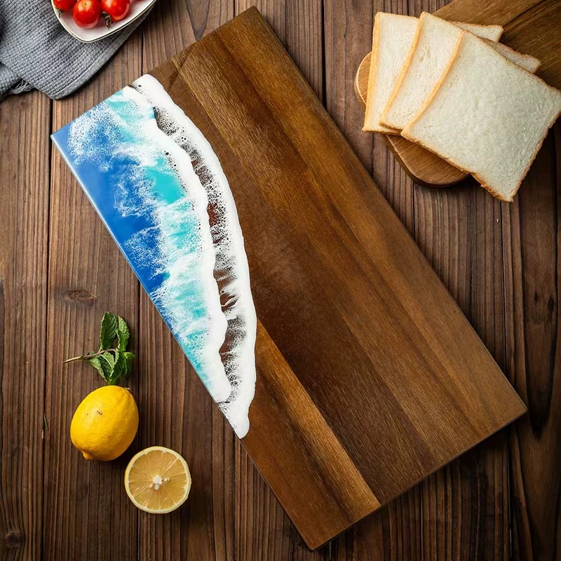 Meal Prep Kitchen - Acacia Wood Cutting Board with Epoxy