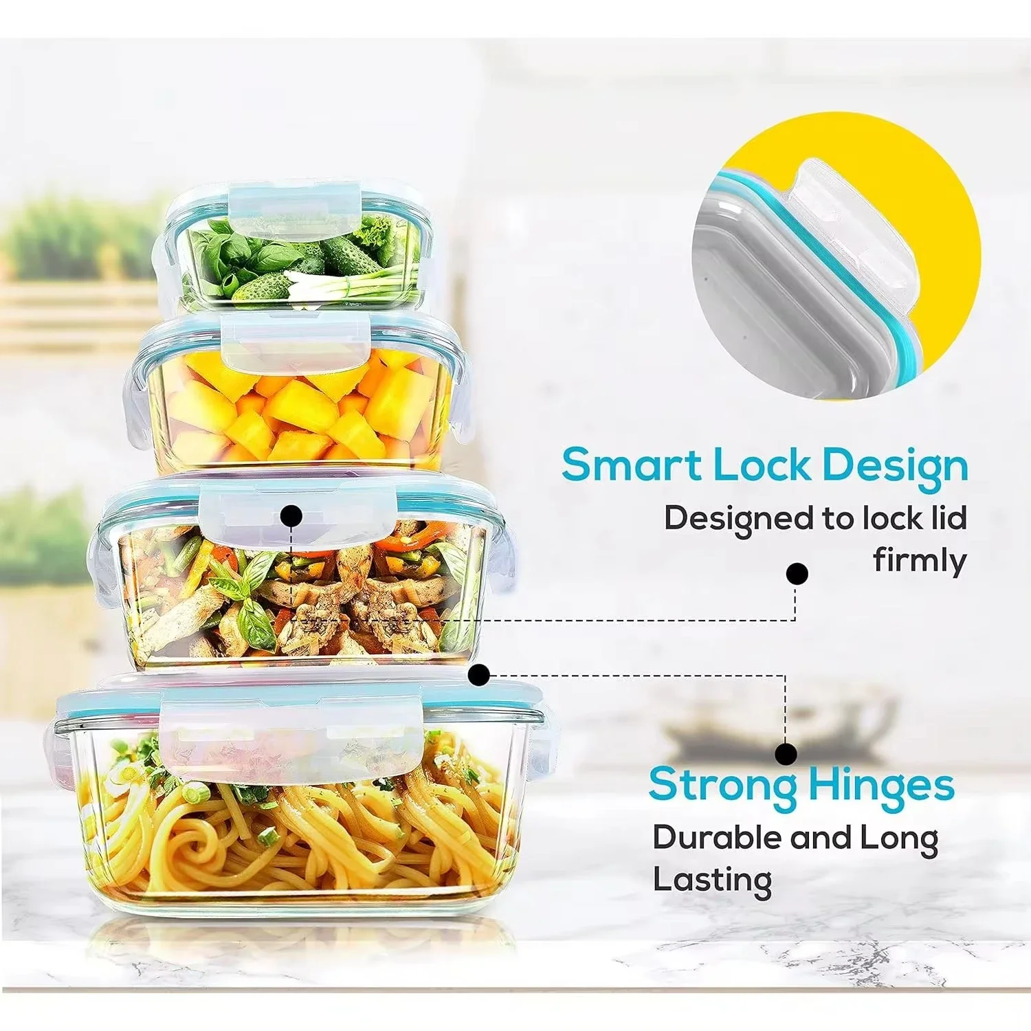 Glass Lunch Box Food Storage C - Meal Prep Kitchen review and price